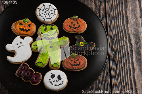 Image of Homemade delicious ginger biscuits for Halloween
