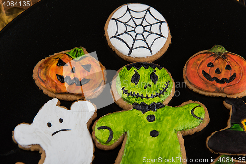 Image of Homemade delicious ginger biscuits for Halloween