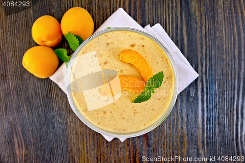 Image of Jelly air apricot in glass bowl on board top