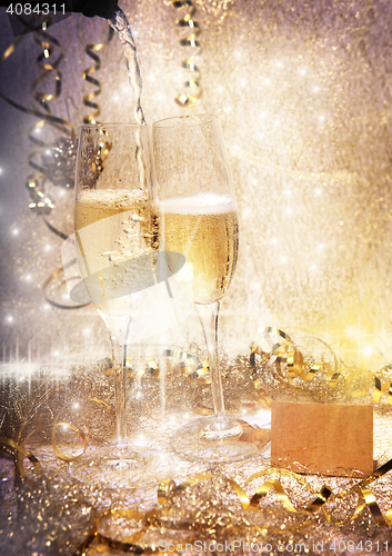 Image of champagne glasses Party