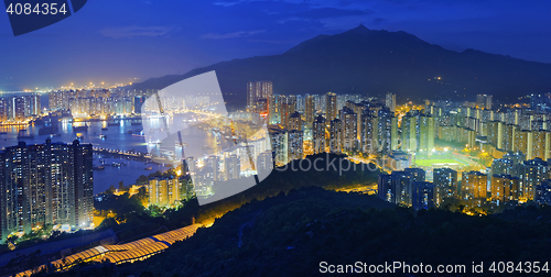 Image of Hong Kong Tuen Mun skyline and South China sea