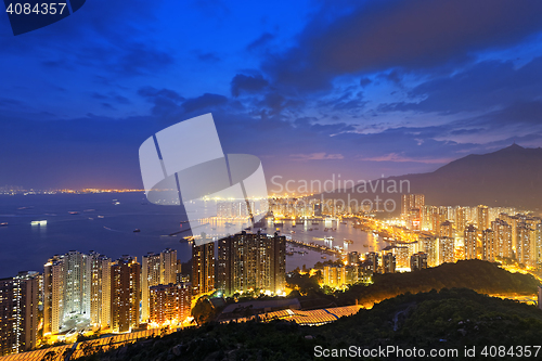 Image of Hong Kong Tuen Mun skyline and South China sea