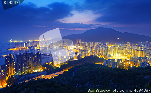 Image of Hong Kong Tuen Mun skyline and South China sea
