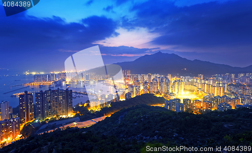Image of Hong Kong Tuen Mun skyline and South China sea