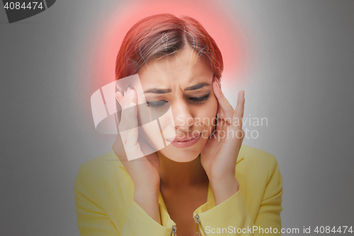 Image of The young woman\'s portrait with pain emotions