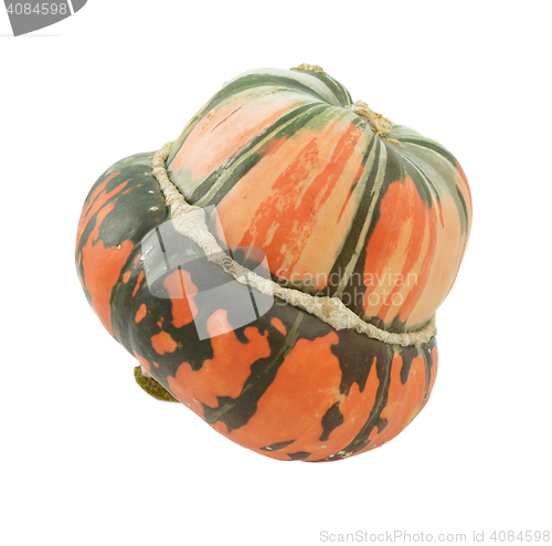 Image of Orange and green striped Turban squash