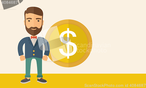 Image of Businessman with dollar sign.