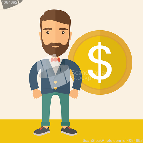 Image of Businessman with dollar sign.