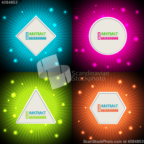 Image of Bursting colorful backgrounds with text container