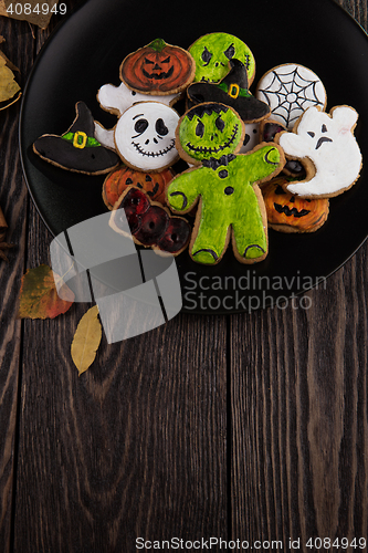 Image of Homemade delicious ginger biscuits for Halloween