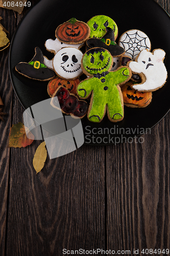 Image of Homemade delicious ginger biscuits for Halloween