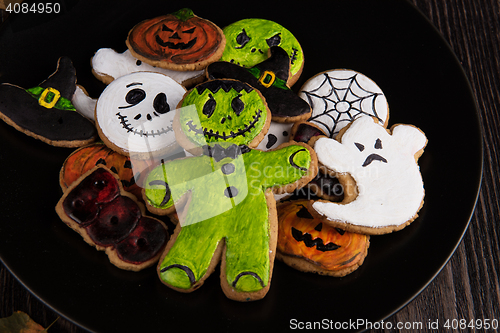 Image of Homemade delicious ginger biscuits for Halloween