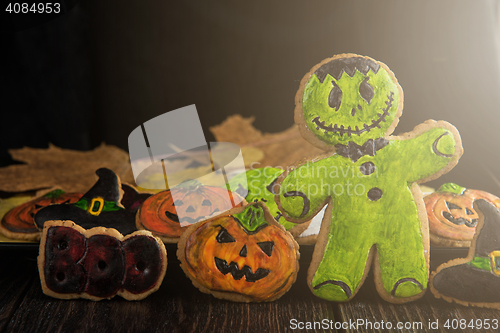 Image of Homemade delicious ginger biscuits for Halloween