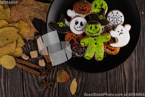 Image of Homemade delicious ginger biscuits for Halloween