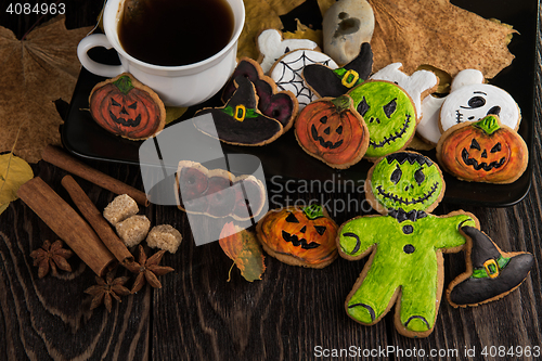 Image of Homemade delicious ginger biscuits for Halloween