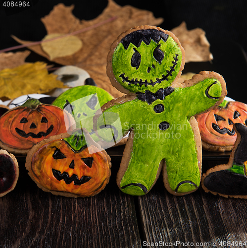 Image of Homemade delicious ginger biscuits for Halloween