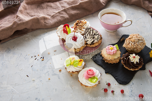 Image of Different cakes composition