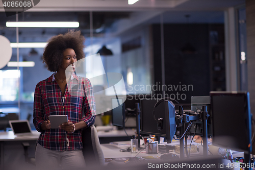 Image of portrait of a young successful African-American woman in modern 