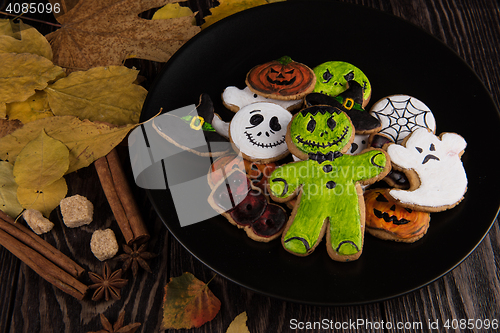 Image of Homemade delicious ginger biscuits for Halloween