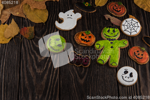 Image of Homemade delicious ginger biscuits for Halloween