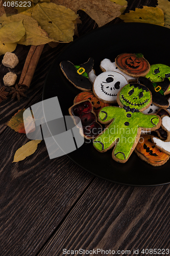 Image of Homemade delicious ginger biscuits for Halloween