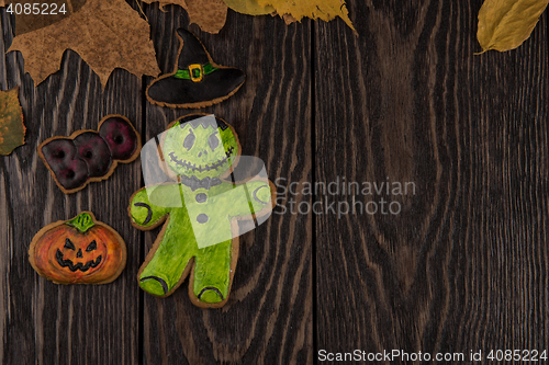 Image of Homemade delicious ginger biscuits for Halloween