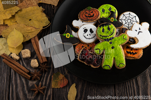 Image of Homemade delicious ginger biscuits for Halloween