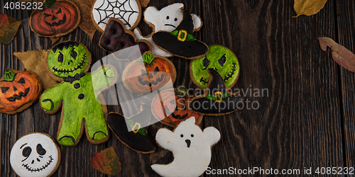 Image of Homemade delicious ginger biscuits for Halloween