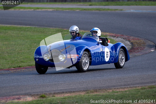 Image of Blue old race car