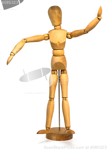 Image of Wooden dummy isolated on a white background