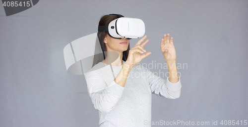 Image of Woman with Virtual Reality 3D glasses