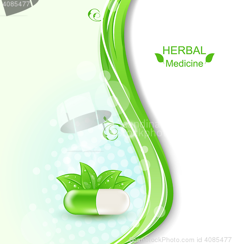Image of Pill and Green Leaves