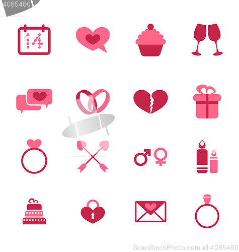 Image of Trendy flat icons for Valentines Day, design elements, isolated 