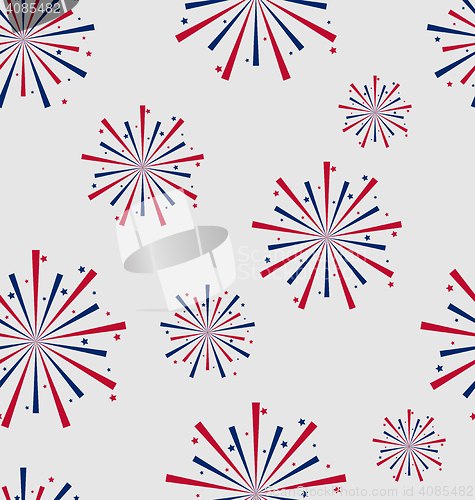 Image of Seamless Pattern firework for Independence Day of USA, Wallpaper
