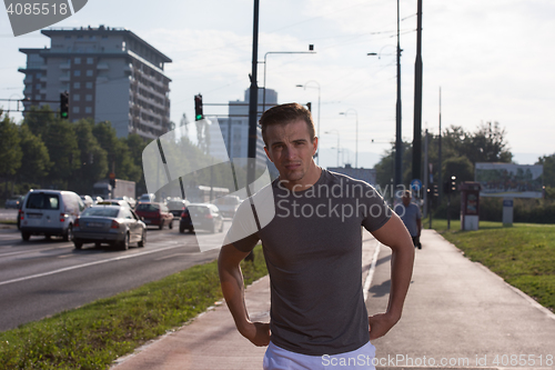 Image of portrait of a young man on jogging