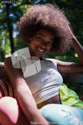 Image of Close up portrait of a beautiful young african american woman sm