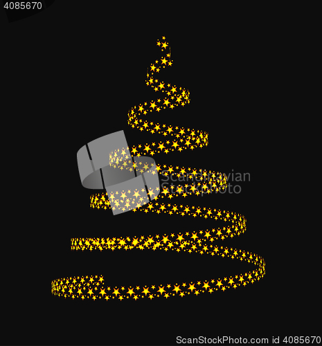 Image of Christmas tree from light stars