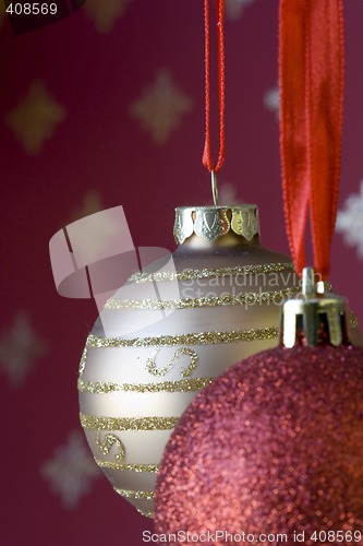 Image of Christmas ball background (selective and soft focus)
