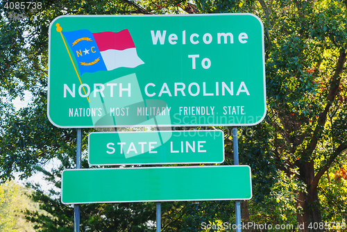Image of Welcome to North Carolina road sign