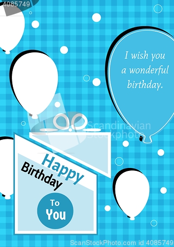 Image of birthday poster with splitted present