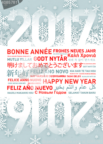 Image of Happy new year greetings card from all the world