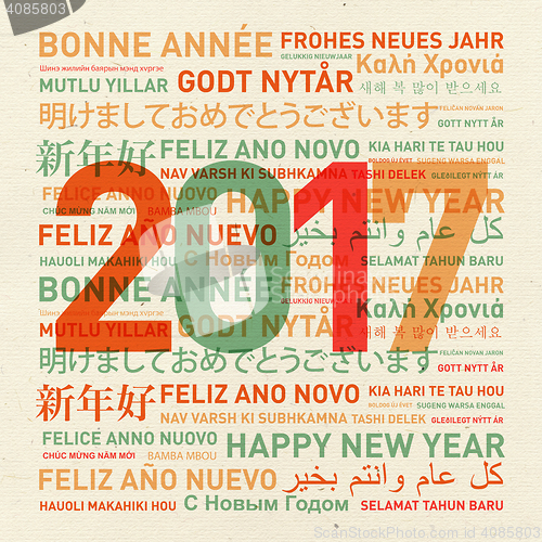 Image of Happy new year vintage card from the world