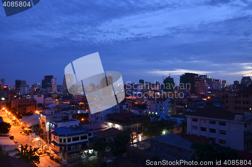 Image of Phnom Penh Town during twilight time