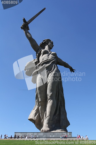 Image of Giant sculpture of woman with sword