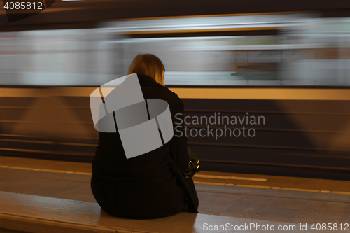 Image of  waiting in the urban subway
