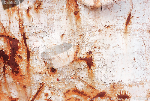 Image of old rusty painted metal wall