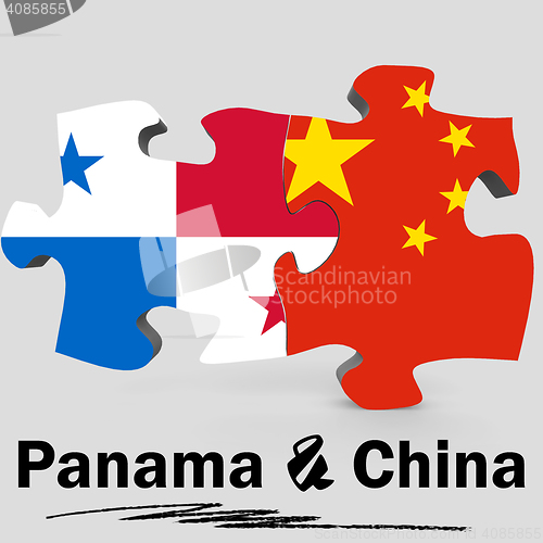 Image of China and Panama flags in puzzle 