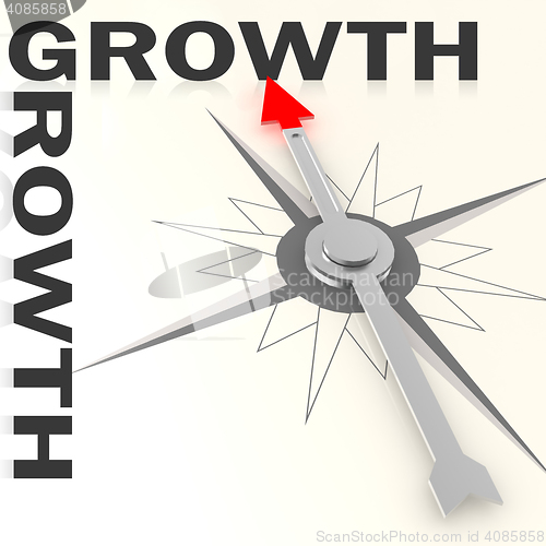 Image of Compass with growth word isolated