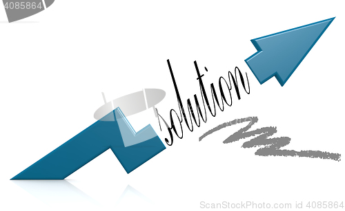 Image of Blue arrow with solution word