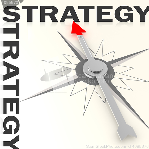 Image of Compass with strategy word isolated